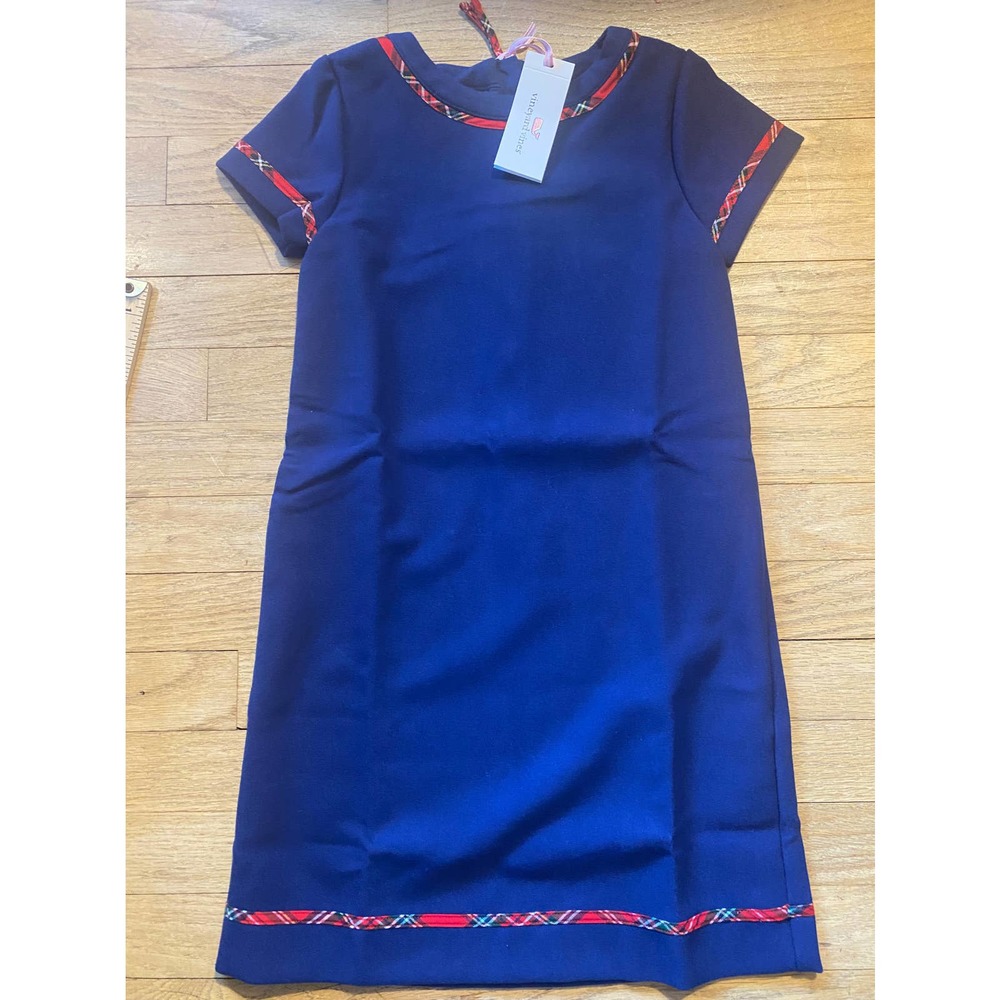 NWT Vineyard Vines Girls' Tartan Trim Ponte Dress (S/7-8)